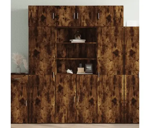 Kõrge Kapp, Suitsutatud Tamm, 80X42,5X185 Cm Tehispuit