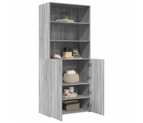 Komoda, Pilkos Ąžuolo Spalvos, 80X42,5X185cm Apdirbta Mediena