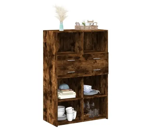 Augstais Skapītis, Ozolkoka, 80X42,5X124 Cm, Inženierijas Koks Vidaxl