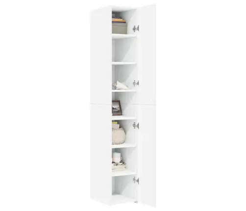 Kõrge Kapp, Valge, 30X42,5X185 Cm Tehispuit