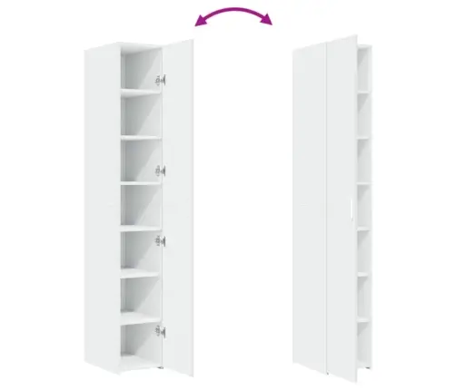 Kõrge Kapp, Valge, 30X42,5X185 Cm Tehispuit