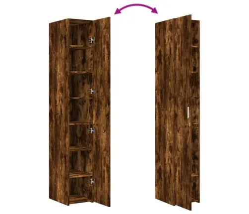 Komoda, Dūminio Ąžuolo Spalvos, 30X42,5X185cm Apdirbta Mediena