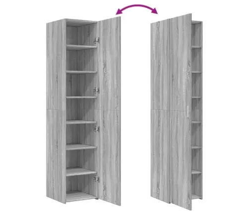 Augstais Skapītis, Pelēks, 40X42,5X185 Cm, Inženierijas Koks Vidaxl
