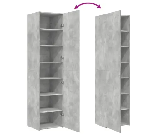 Augstais Skapītis, Betona Pelēks, 45X42,5X185 Cm, Koks Vidaxl