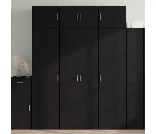 Kõrge Kapp, Must, 70X42,5X185 Cm Tehispuit