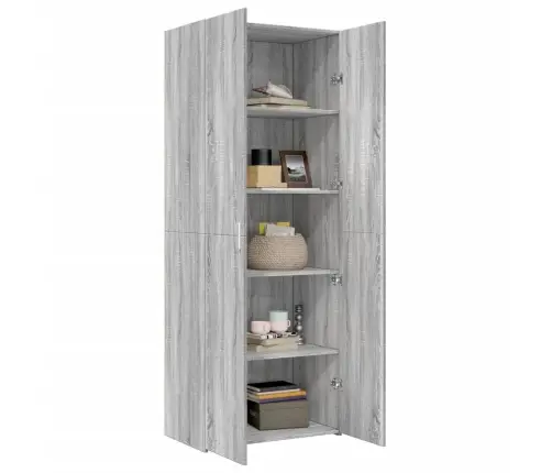 Augstais Skapītis Pelēka Ozola 70X42,5X185 Cm Inženierijas Koks Vidaxl