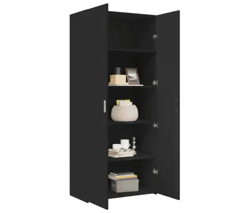 Augstais Skapītis Melns 80X42,5X185 Inženierijas Koks Vidaxl