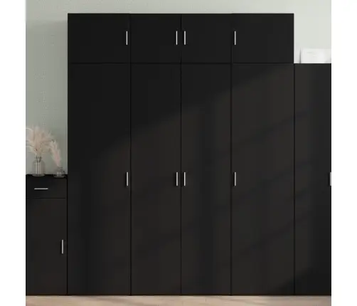 Augstais Skapītis Melns 80X42,5X185 Inženierijas Koks Vidaxl