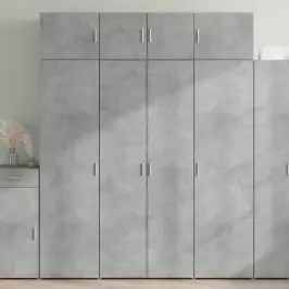 Augstais Skapītis Betonpelēks 80X42,5X185 Inženierijas Koks Vidaxl