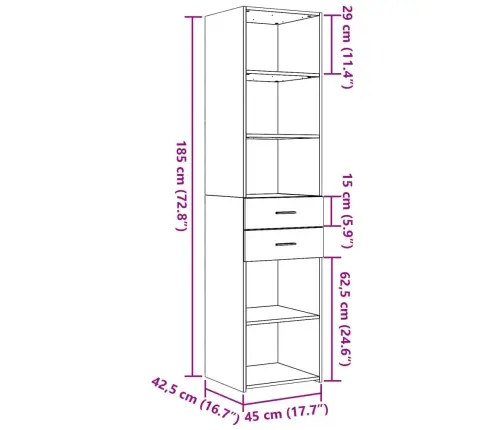 Komoda, Baltos Spalvos, 45X42,5X185cm Apdirbta Mediena