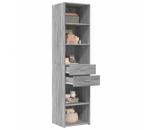 Kõrge Kapp, Hall Sonoma, 45X42,5X185 Cm Tehispuit