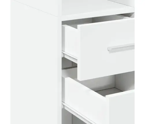 Augstais Skapītis, Balts, 50X42,5X185 Cm, Inženierijas Koks Vidaxl