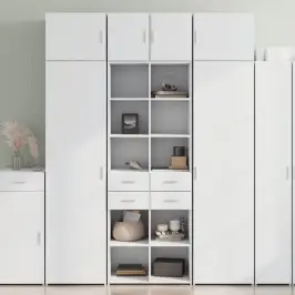 Augstais Skapītis, Balts, 70X42,5X185 Cm, Inženierijas Koks Vidaxl