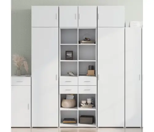 Augstais Skapītis, Balts, 70X42,5X185 Cm, Inženierijas Koks Vidaxl