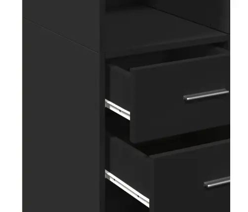 Augstais Skapītis, Melns, 70X42,5X185 Cm, Inženierijas Koks Vidaxl