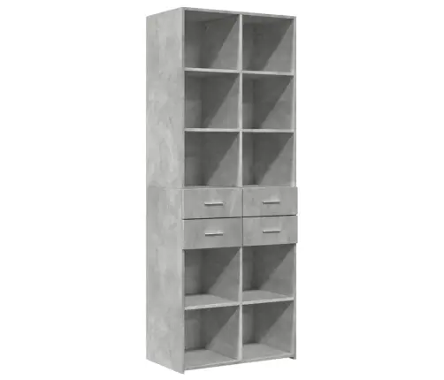 Augstais Skapītis Betonpelēks 70X42,5X185 Cm Inženierijas Koks Vidaxl