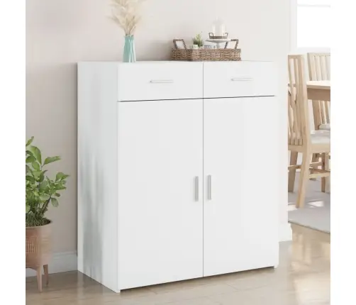 Kumode, Balta, 80X42,5X93 Cm, Inženierijas Koks Vidaxl