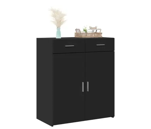 Puhvetkapp, Must, 80X42,5X93 cm Tehispuit