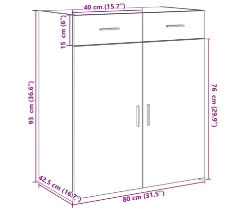 Kumode Ozolkoka Krāsā 80X42,5X93 Cm Inženierijas Koks Vidaxl Kumode Ozolkoka Krāsā 80X42,5X93 Cm Inženierijas Koks Vidaxl