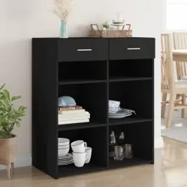 Kumode Melns 80X42,5X93 Cm Inženierijas Koks Vidaxl