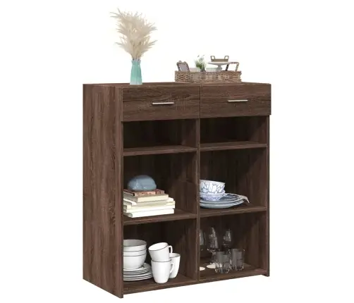 Šoninė Spintelė, Ruda Ąžuolo, 80X42,5X93cm Apdirbta Mediena Šoninė Spintelė, Ruda Ąžuolo, 80X42,5X93cm Apdirbta Mediena