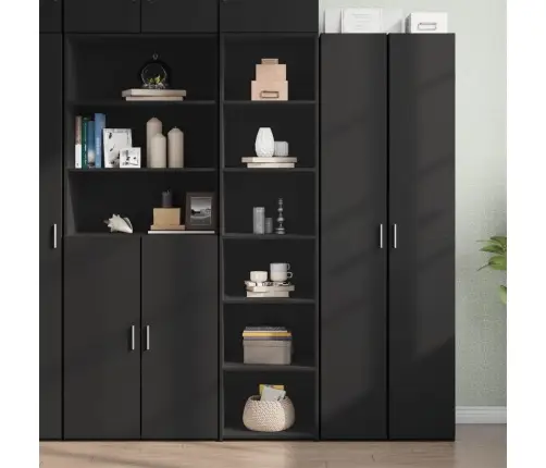 Augstais Skapītis, Melns, 45X41X185 Cm, Inženierijas Koks Vidaxl