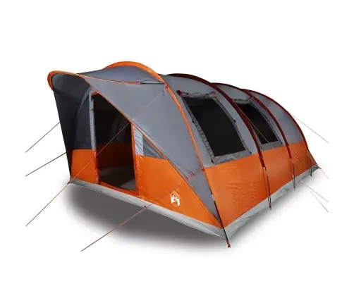Kempinga Telts, 5 Personām, Pelēka, Oranža, Ūdensnecaurlaidīga Vidaxl