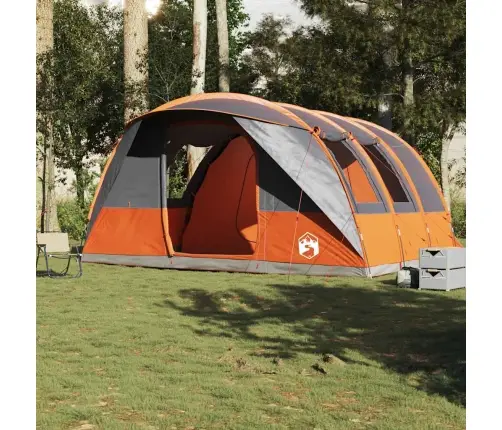 Kempinga Telts, 5 Personām, Pelēka, Oranža, Ūdensnecaurlaidīga Vidaxl
