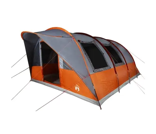 Kempinga Telts, 5 Personām, Pelēka, Oranža, Ūdensnecaurlaidīga Vidaxl