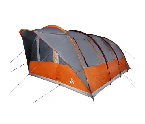 Kempinga Telts, 5 Personām, Pelēka, Oranža, Ūdensnecaurlaidīga Vidaxl