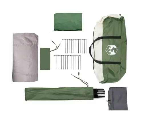 Kempinga Telts, Tuneļa, 5 Personām, Zaļa, Ūdensnecaurlaidīga Vidaxl