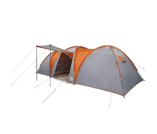 Ģimenes Telts Kupols 8 Personām, Pelēks Un Oranžs Ūdensizturīgs Vidaxl