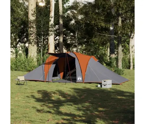 Ģimenes Telts, 6 Personām, Pelēka, Oranža, Ūdensizturīga Vidaxl
