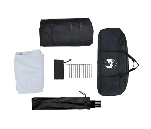 Stovyklavimo Palapinė, Balta, Dvivietė, Tamsinantis Audinys