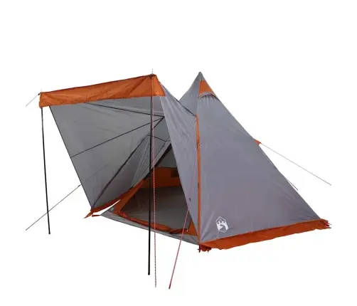 Ģimenes Telts, Tipi, 6 Personām, Pelēka, Ūdensnecaurlaidīga Vidaxl