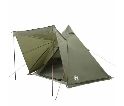 Ģimenes Telts, Tipi, 6 Personām, Olīvu Zaļa, Ūdensnecaurlaidīga Vidaxl