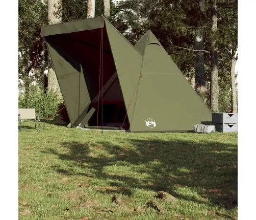 Ģimenes Telts, Tipi, 6 Personām, Olīvu Zaļa, Ūdensnecaurlaidīga Vidaxl
