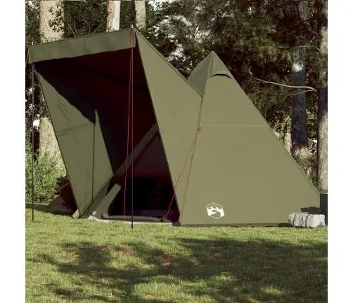 Ģimenes Telts, Tipi, 6 Personām, Olīvu Zaļa, Ūdensnecaurlaidīga Vidaxl