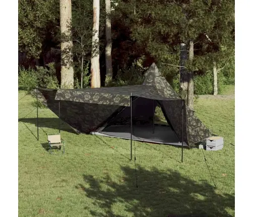 Ģimenes Telts, Tipi, 8 Personām, Kamuflāža, Ūdensnecaurlaidīga Vidaxl