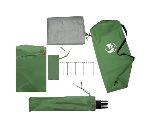 Kempinga Telts 4 Personām, Zaļa, Ūdensdroša Vidaxl