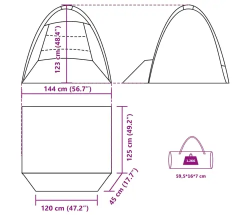 Rannatelk 3 Inimesele, Hall, Veekindel