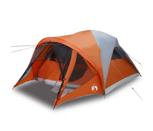 Ģimenes Telts 6 Personām, Pelēka, Oranža, Ūdensnecaurlaidīga Vidaxl