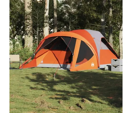 Ģimenes Telts 6 Personām, Pelēka, Oranža, Ūdensnecaurlaidīga Vidaxl