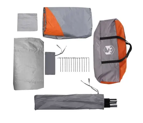 Ģimenes Telts 6 Personām, Pelēka, Oranža, Ūdensnecaurlaidīga Vidaxl