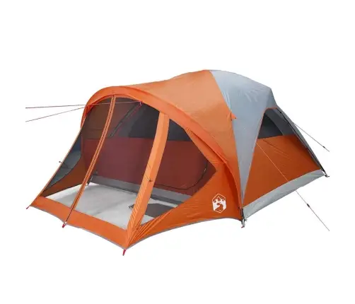 Ģimenes Telts 6 Personām, Pelēka, Oranža, Ūdensnecaurlaidīga Vidaxl