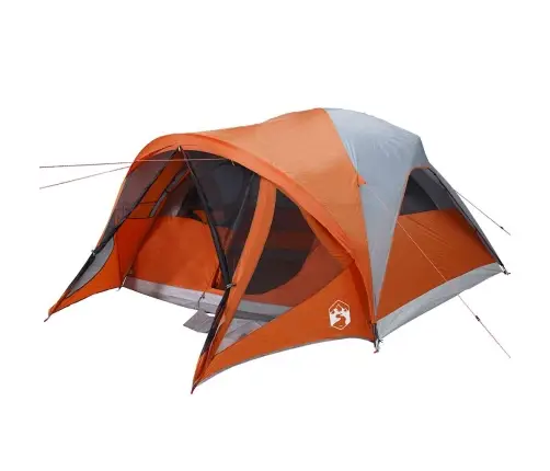 Ģimenes Telts 6 Personām, Pelēka, Oranža, Ūdensnecaurlaidīga Vidaxl