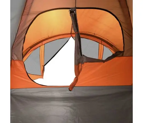 Ģimenes Telts 6 Personām, Pelēka, Oranža, Ūdensnecaurlaidīga Vidaxl