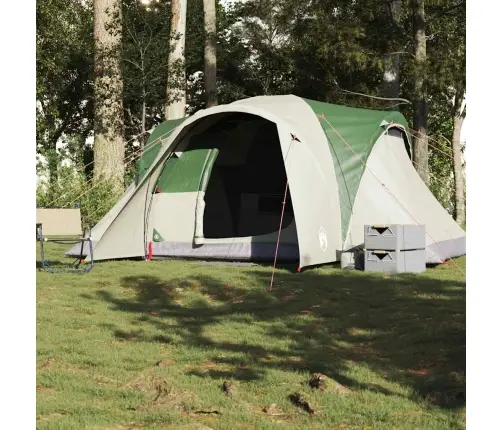 Ģimenes Telts 6 Personām, Zaļa, Ūdensnecaurlaidīga Vidaxl