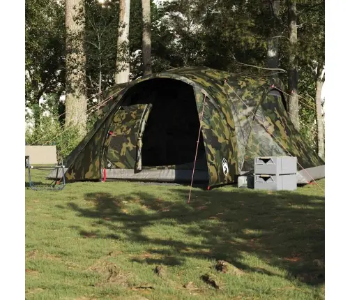 Ģimenes Telts, 6 Personām, Kamuflāža, Ūdensizturīga Vidaxl