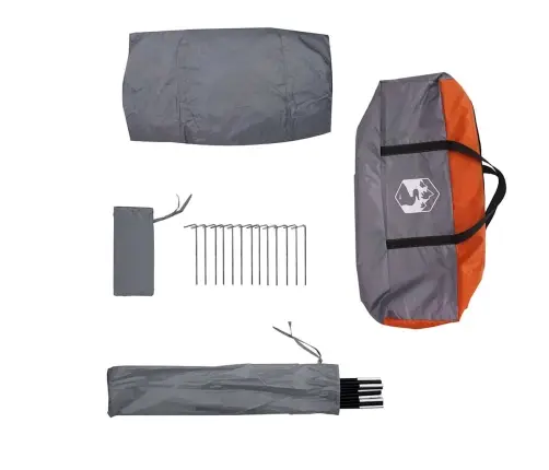 Auto Telts Pelēka Un Oranža Ūdensizturīga Vidaxl